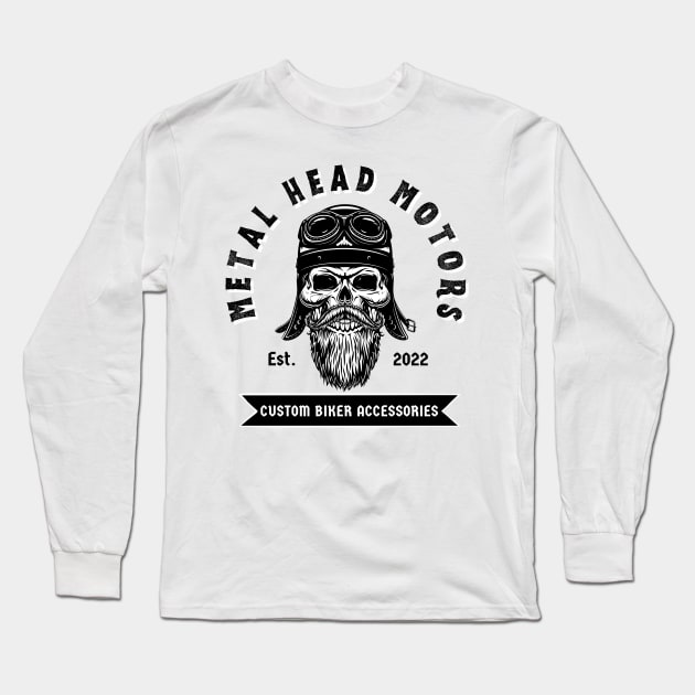 Metal Head Motors Logo Long Sleeve T-Shirt by Nimrod Funk